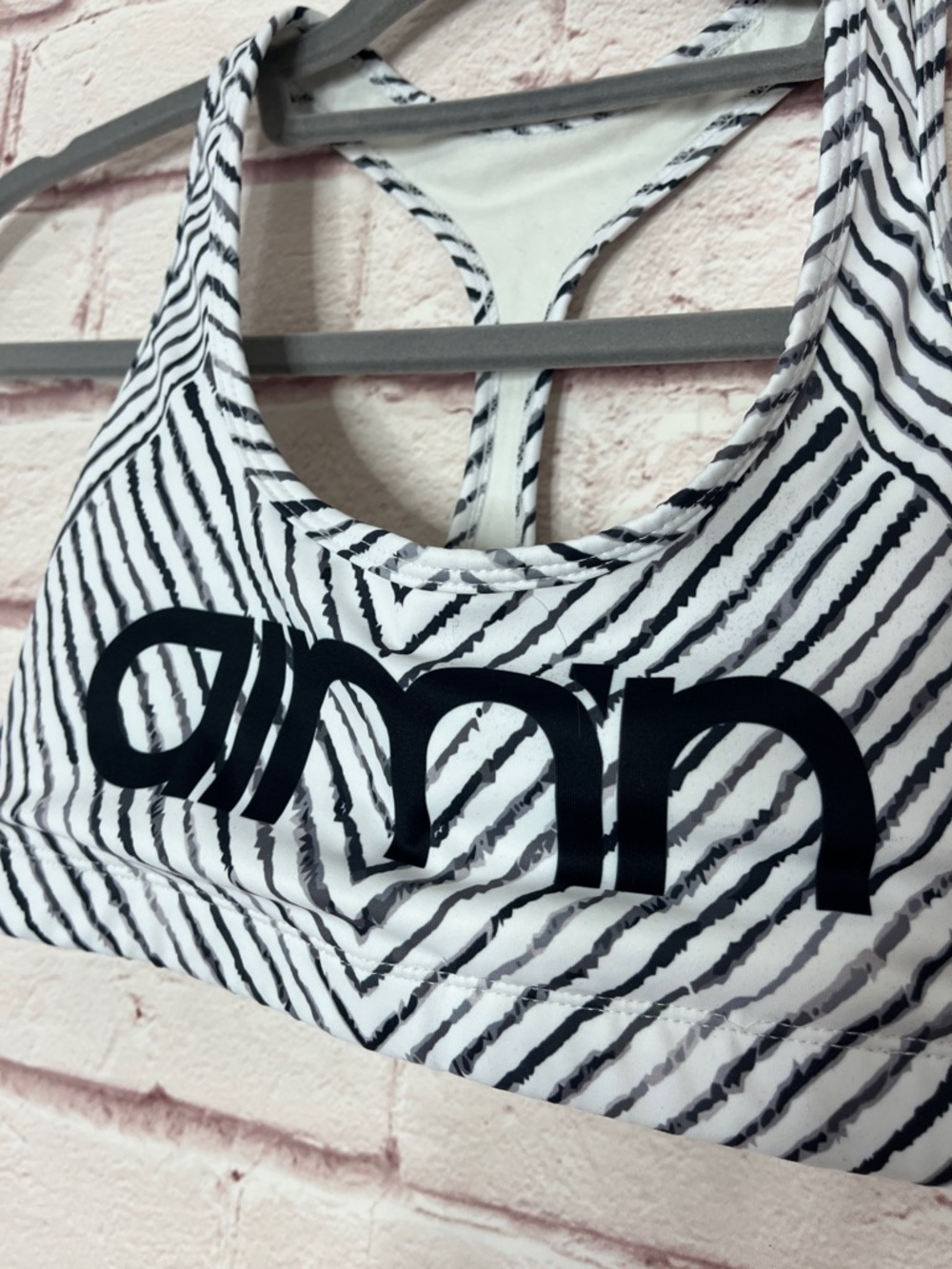 Aim’n Cirkus Logo Striped Racerback Sports Bra Like New Small - Picture 3 of 7